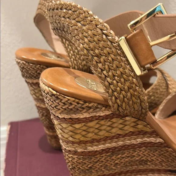 EXE Braided Tan Platform Sandals - Picture 12 of 17